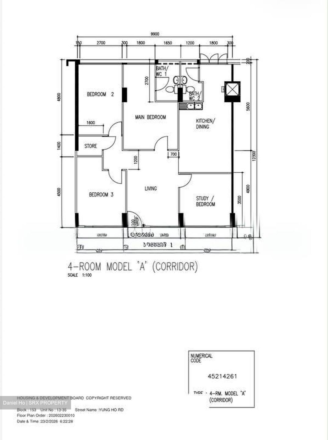 Blk 153 Yung Ho Road (Jurong West), HDB 4 Rooms #574488761